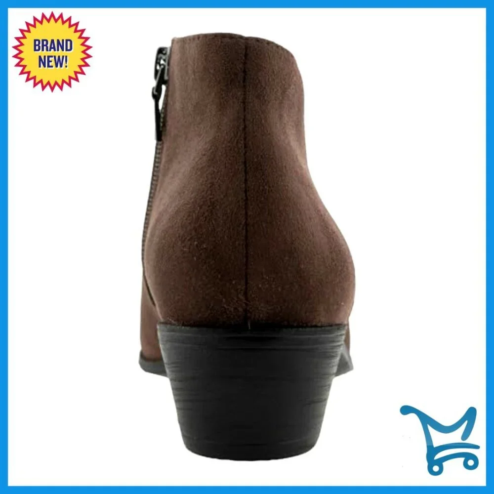 Low Heel Ankle Boots with Zipper, Flexible Sole, Removable Footbed - Picture 4 of 7